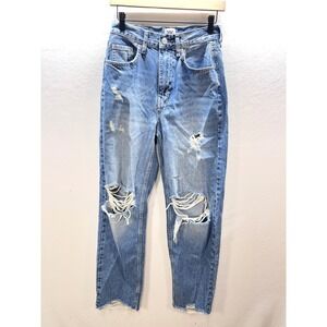 BDG Urban Outfitters High-Rise Baggy Distressed Jeans Womens 26 Blue Denim 3167